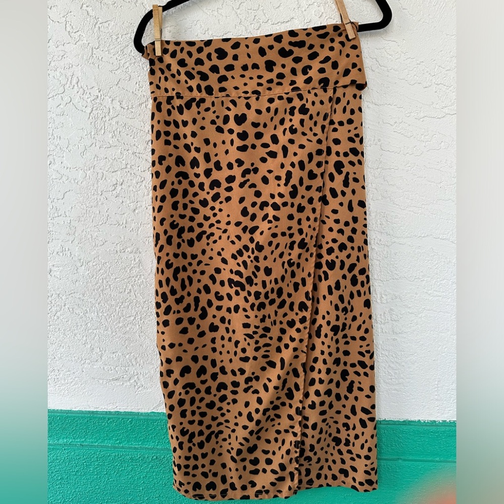 Lulus Midi Skirt Xs Leopard Animal Print - image 2